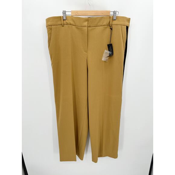 Lane Bryant Pants Women 20 NWT Tan Black The Ashley Tailored Side Stripe Trouser - Picture 1 of 9
